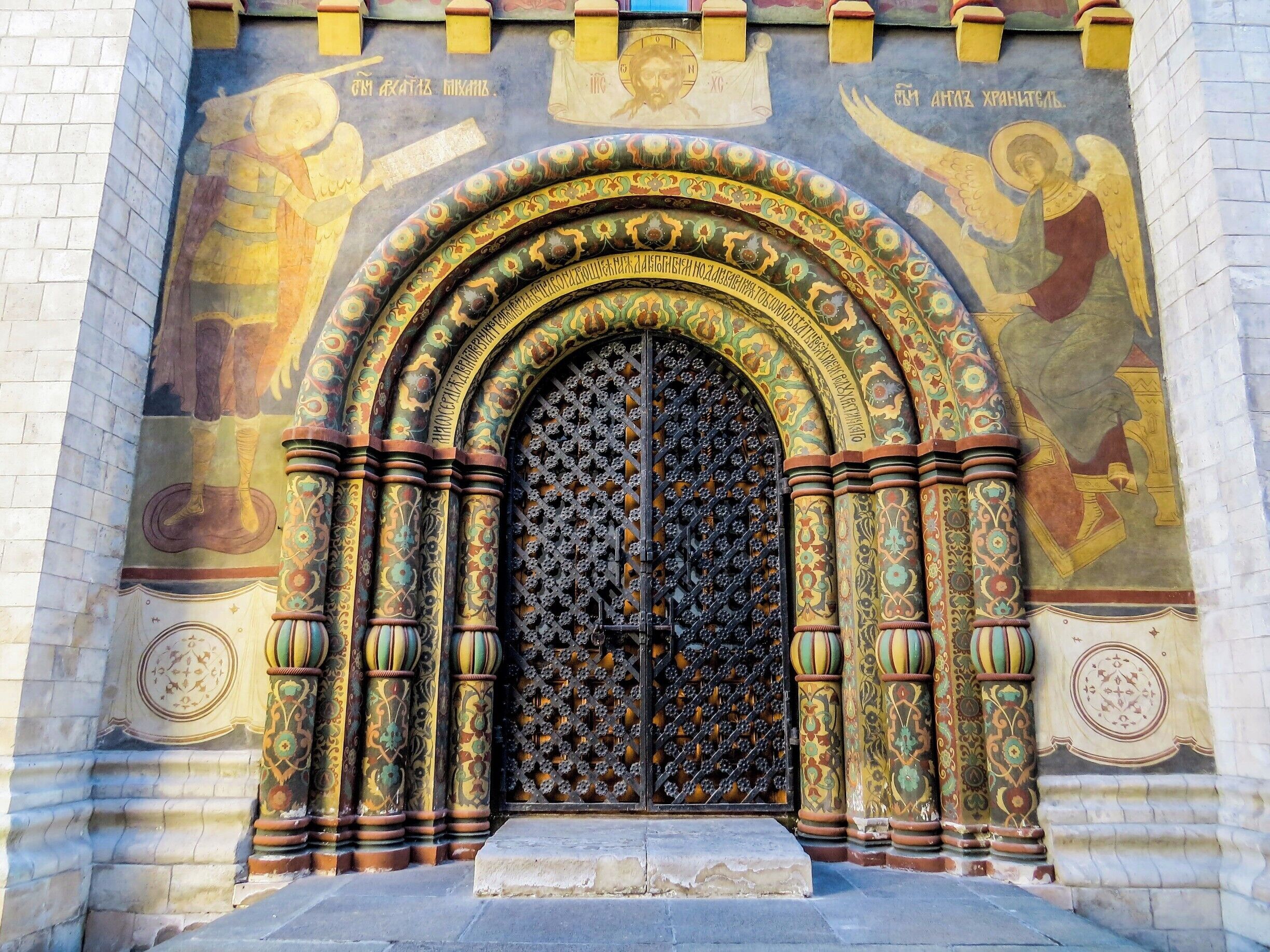 Northern door of the Dormition (Assumption) Cathedral in the Kremlin, Moscow, Russia.