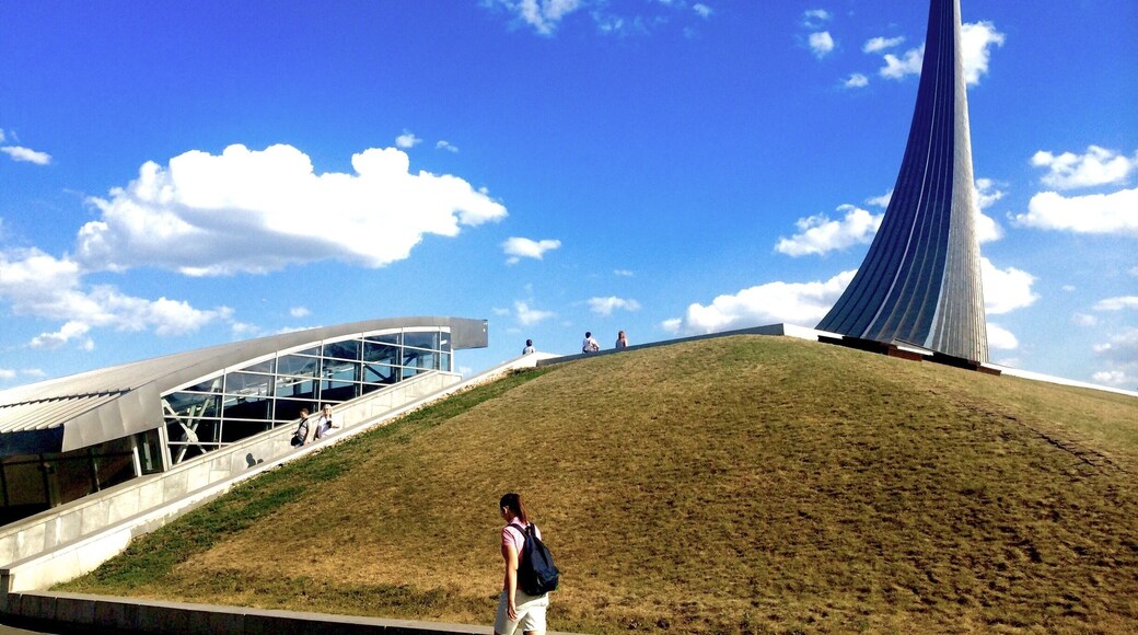 Aerospace Museum in VDNKh. It was closed when I went there... CLOSED ON MONDAYS. But that titanium structure was very unique.