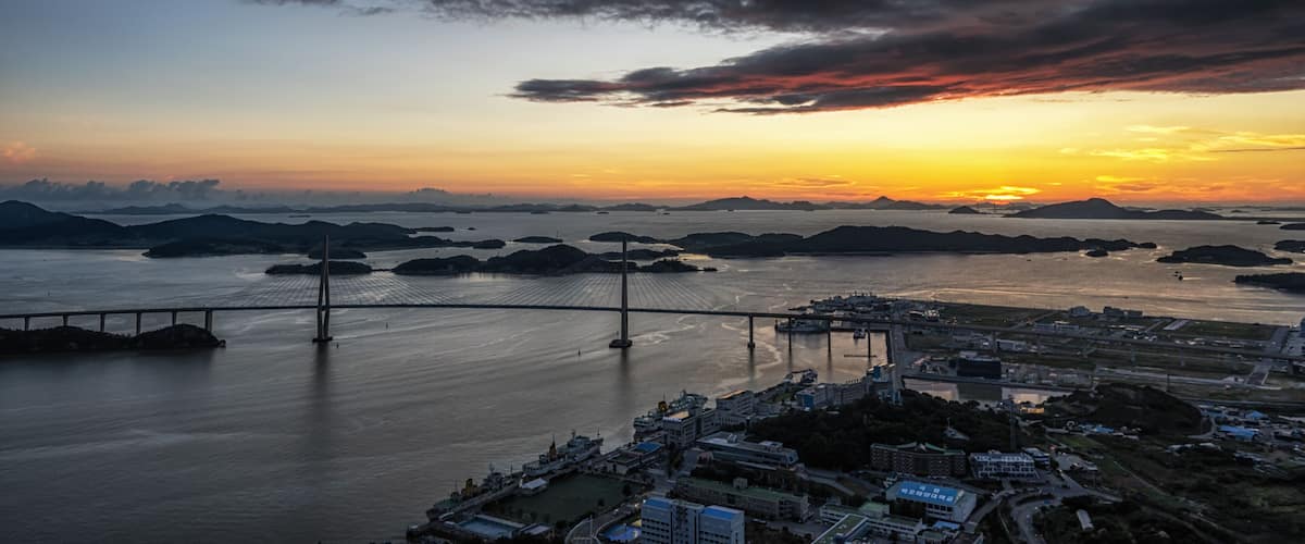 Sunset view of Mokpo Bridge