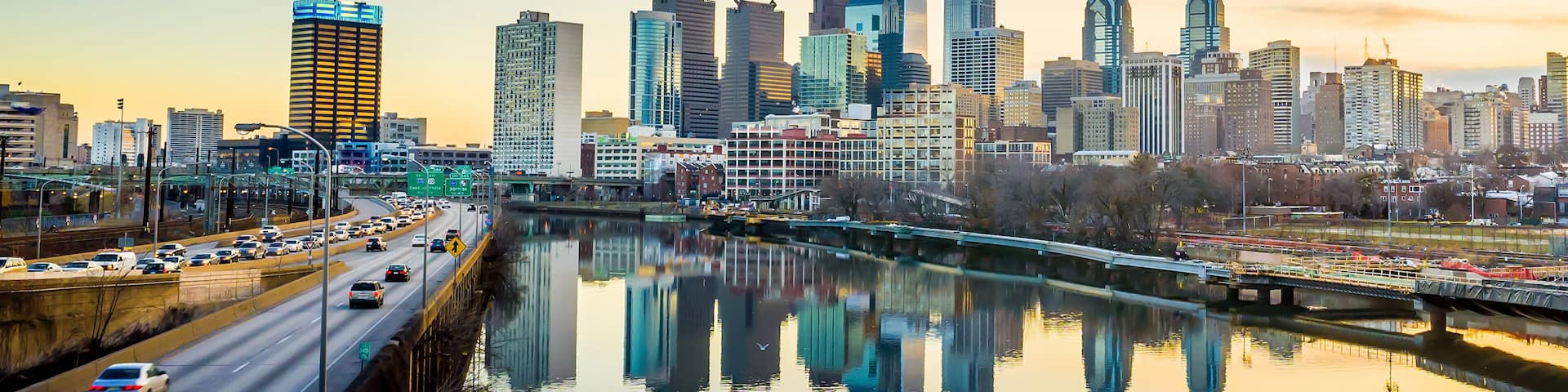 Downtown Skyline of Philadelphia, Pennsylvania at twilight