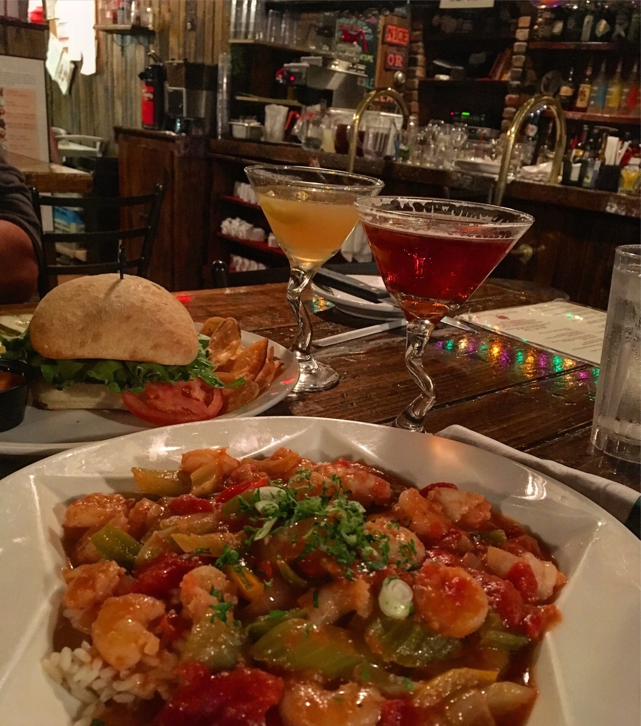 Cool basement speakeasy feel with a Nola feel, live music and good food #dinner #goodfind #creole #cajun #michigan #upperpeninsula