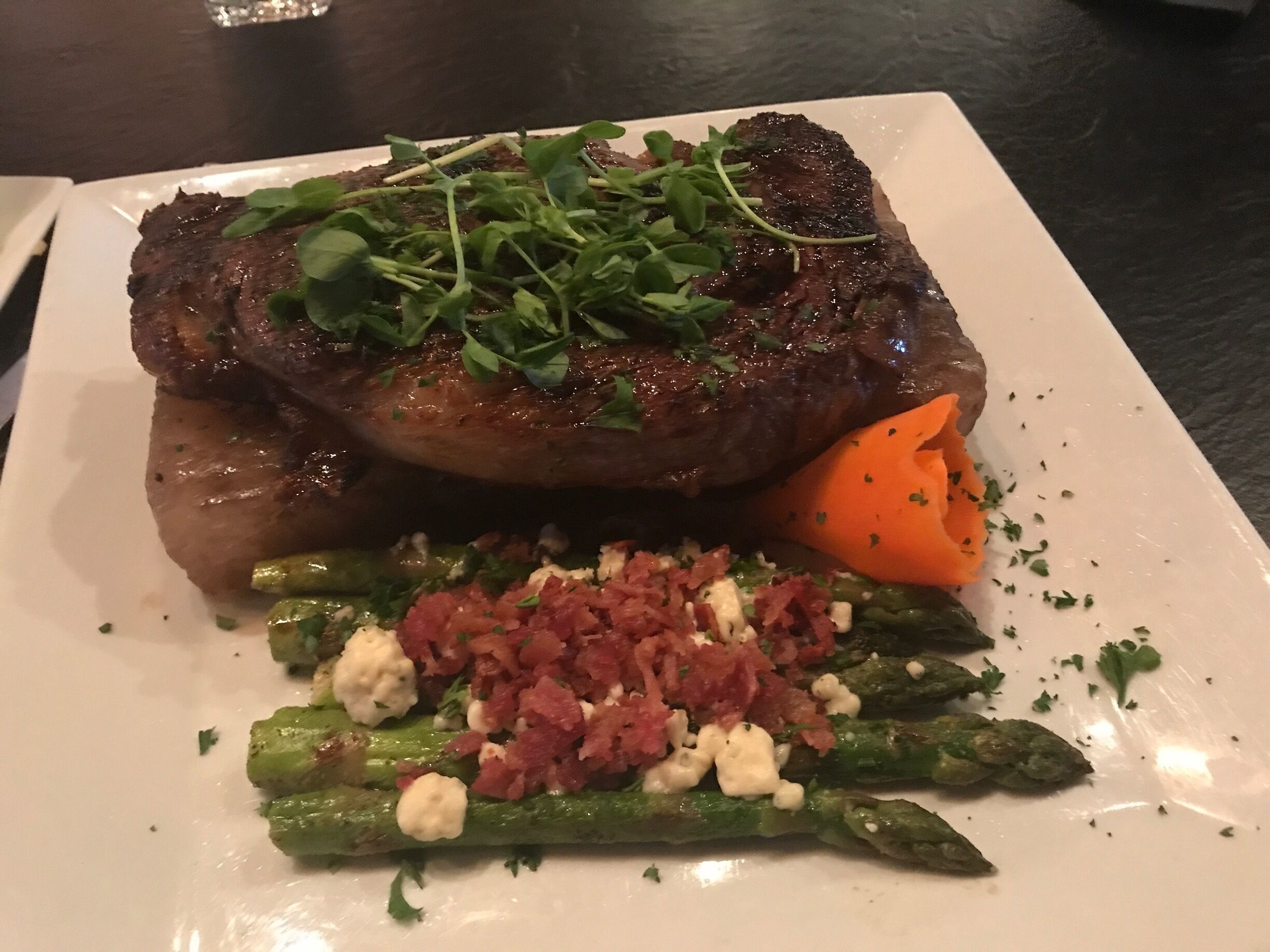The hickory ribeye steak is delicious!