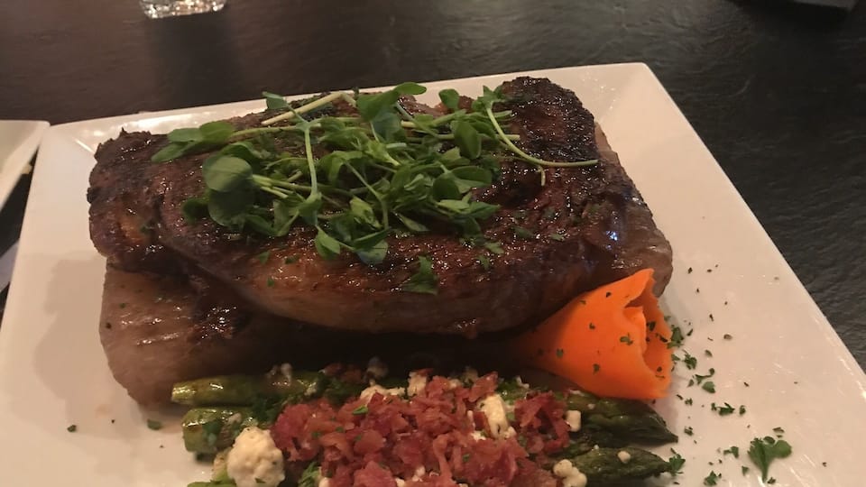 The hickory ribeye steak is delicious!