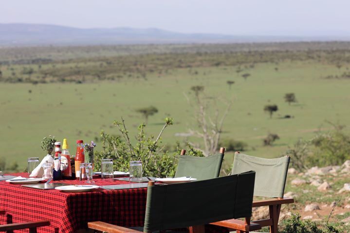 Breakfast looking down on the Kenyan plains while staying at Porini Mara camp in Kenya, was so very cool