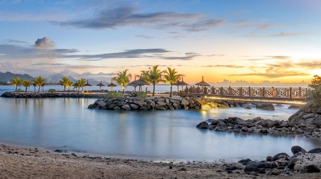 Long exposure panorama scene of the North coast in Balaclava, Mauritius
