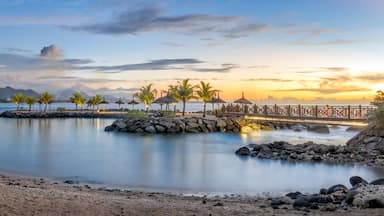 Long exposure panorama scene of the North coast in Balaclava, Mauritius