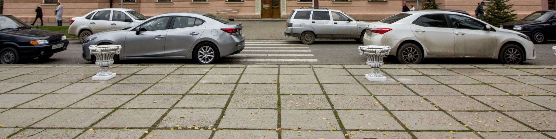 Mineralnye Vody, Russia. 11/14/2017. The White House of the Administration of the City of Mineralnye Vody, North Caucasus, the main building with columns