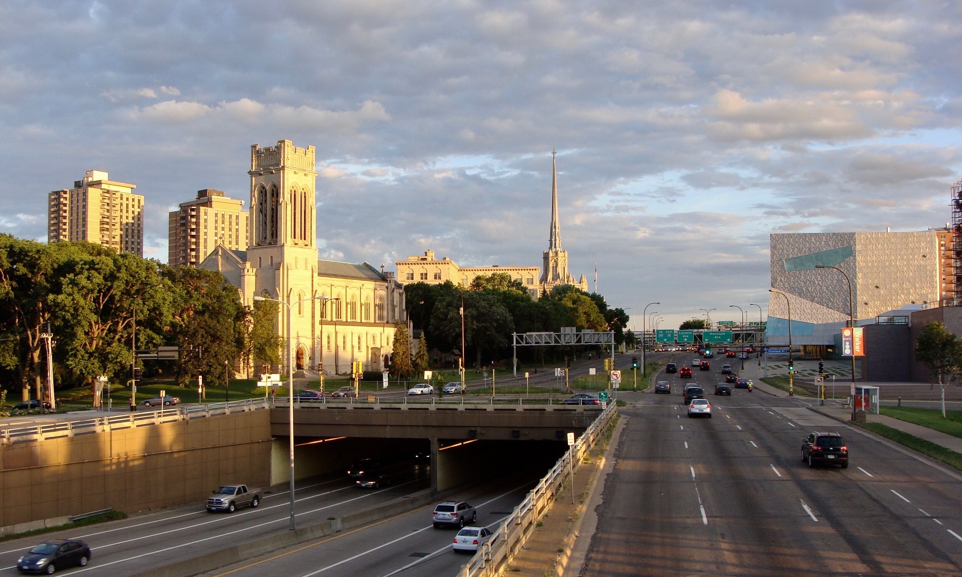 Saint Mark's Episcopal Cathedral on the left and the Walker Art Centre on the right at the golden hour.

#Golden #OnTheRoad