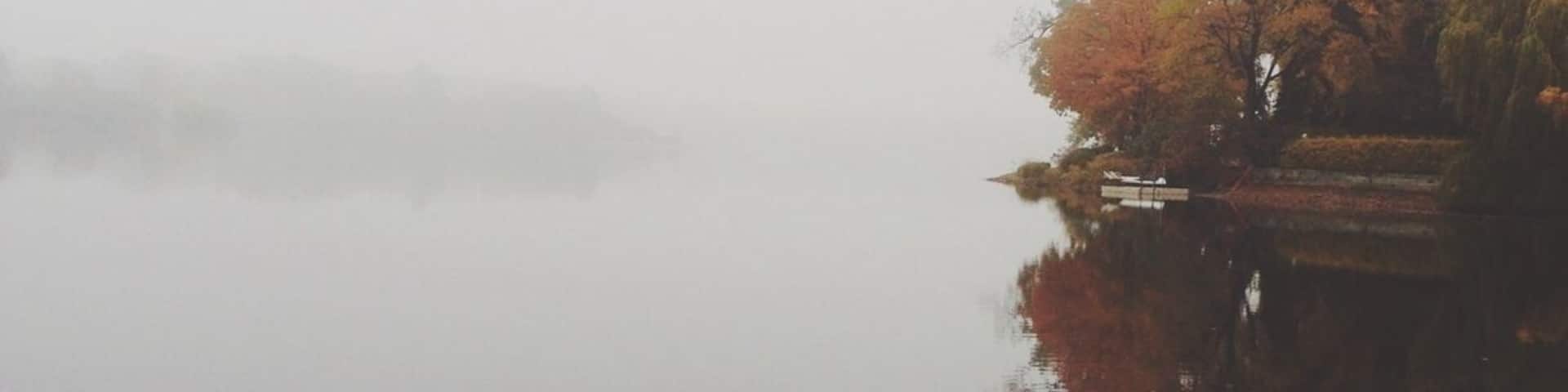 Foggy afternoon over Cedar Lake south beach. A beautiful sanctuary in the middle of Minneapolis.