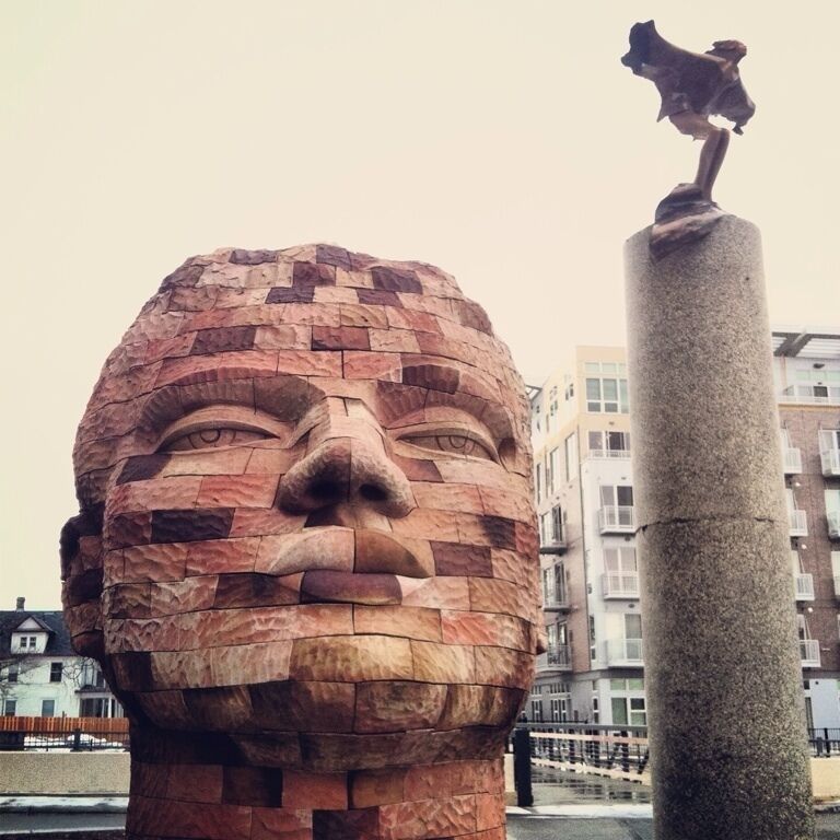Gigantic head sculpture between Bar Louie and Lagoon Theater in Minneapolis. www.bradleyhanson.com