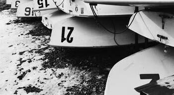 Rental canoes at Lake Calhoun in Minneapolis