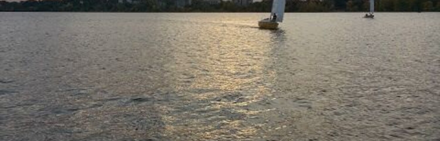 A peaceful evening on the shores of lake calhoun.