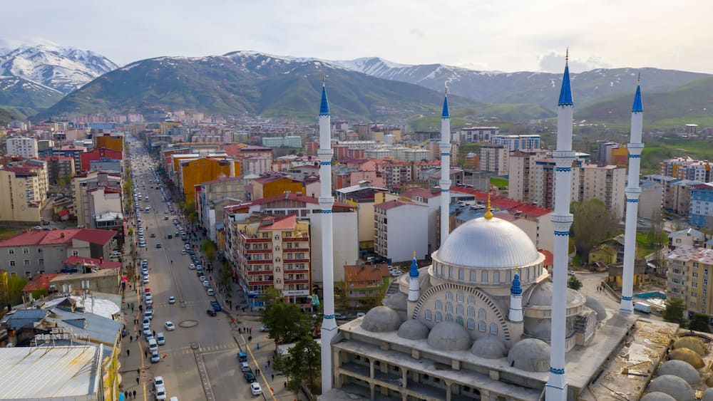 Aerial view of the city named Mus in Turkey.