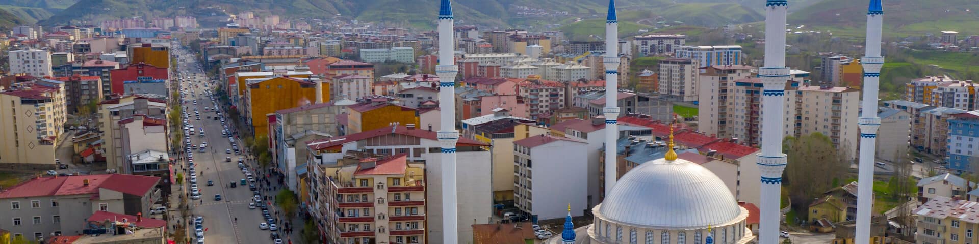 Aerial view of the city named Mus in Turkey.