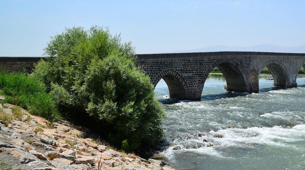 The Historical Murat Bridge, located in Mus, Turkey, was built during the Seljuk period in the 13th century.