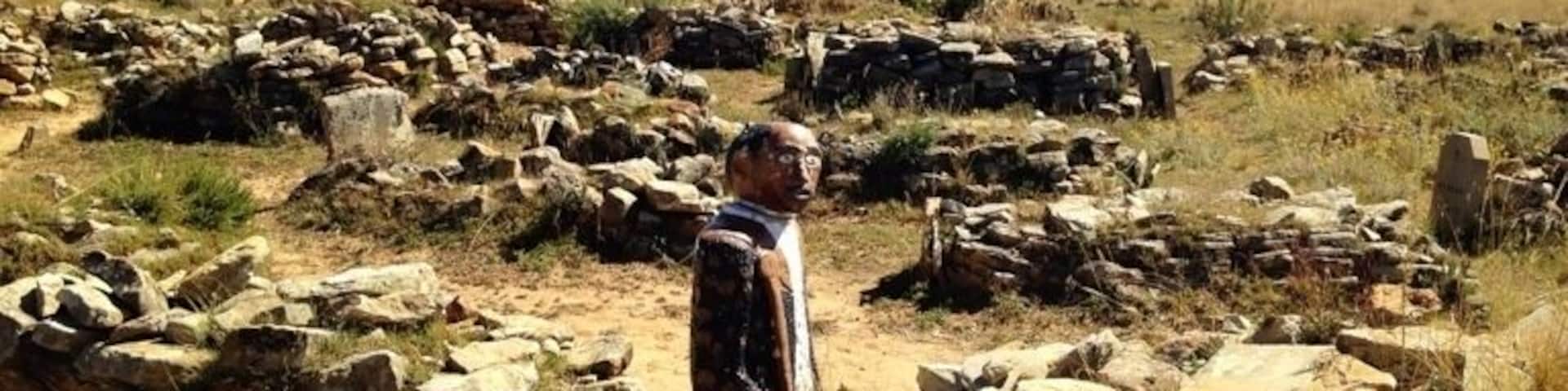 The royal graves in Lesotho. Everyone is buried looking towards east. Not so sure why. Beautiful original way they still burry people