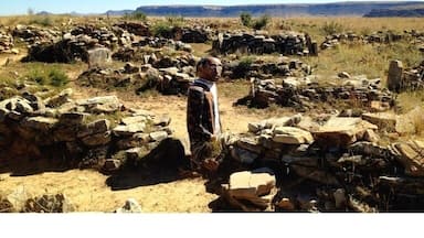 The royal graves in Lesotho. Everyone is buried looking towards east. Not so sure why. Beautiful original way they still burry people