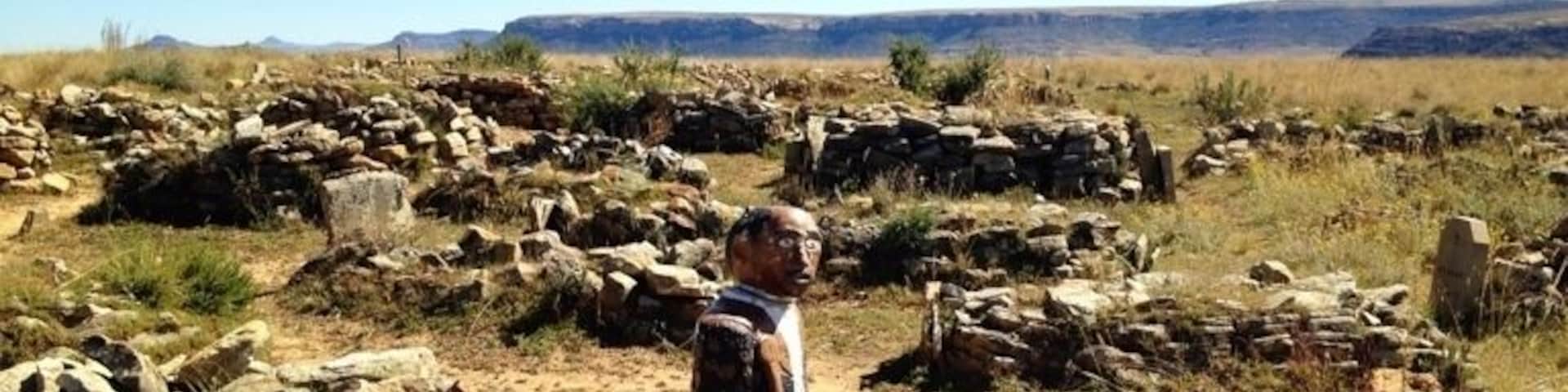 The royal graves in Lesotho. Everyone is buried looking towards east. Not so sure why. Beautiful original way they still burry people