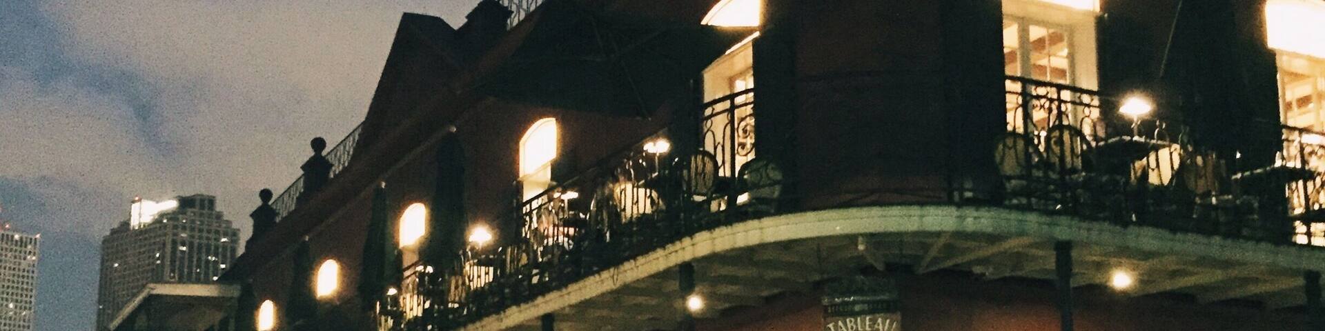 The French Quarter in New Orleans at night. A rare moment of relative quiet. Beautiful and humid.