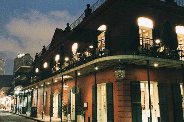 The French Quarter in New Orleans at night. A rare moment of relative quiet. Beautiful and humid.