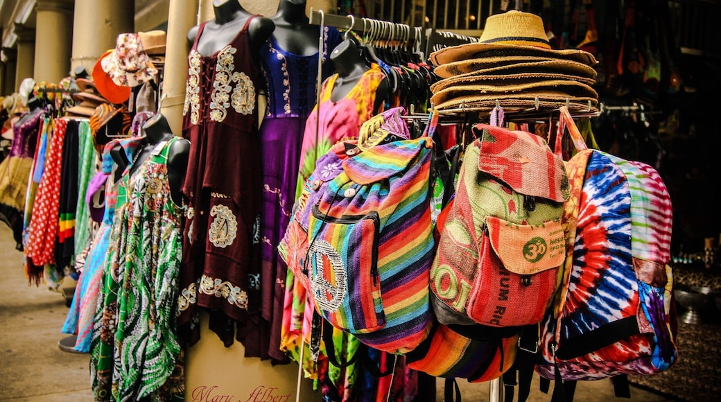 New Orleans French Market area Decatur Street . Open shopping and color color color!!! The music in the air....smells of fresh beignets cooking up 24/7.