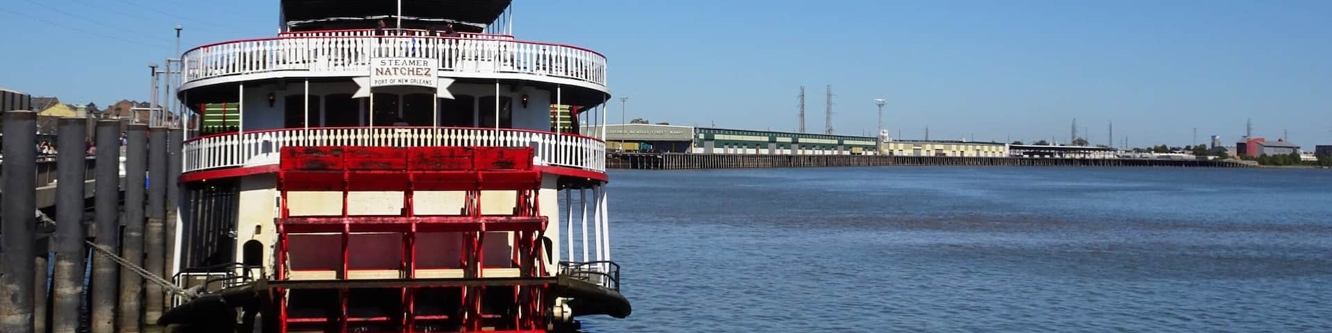 See the real steam powered engines on the Steamboat Natchez.