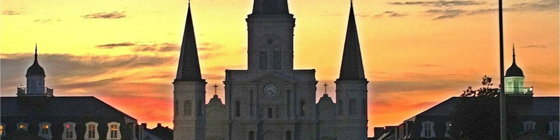 St. Louis Cathedral at dusk.