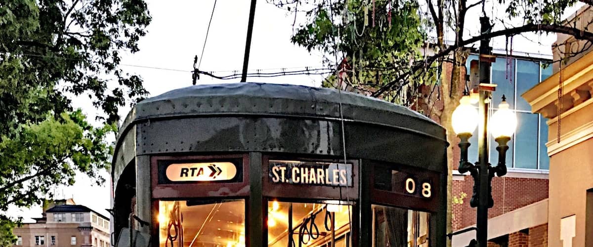 It's always a party in beautiful New Orleans. The street cars are a signature detail of a historic American city.