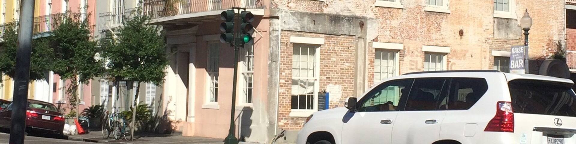 A beautiful old brick building on the outskirts of the French Quarter