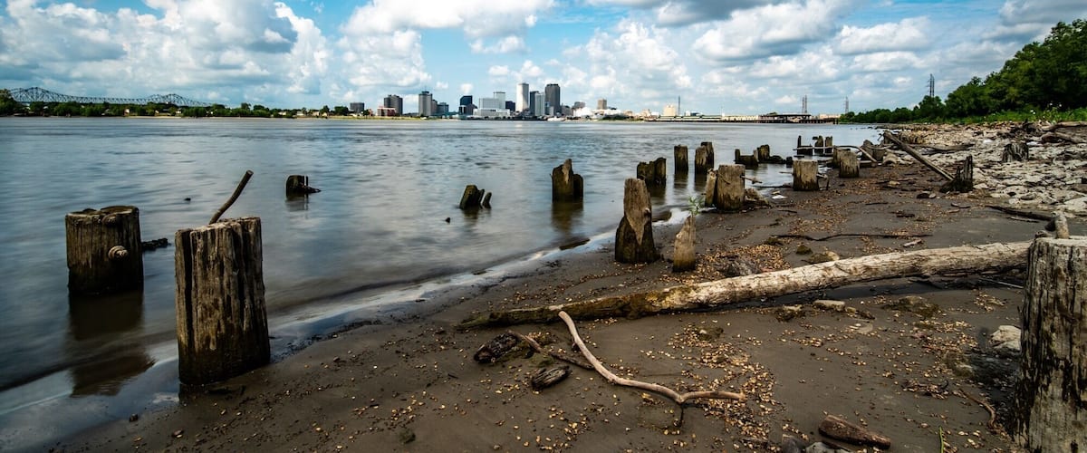 Nice city landscape of New Orleans! Very smelly on the shoreline!