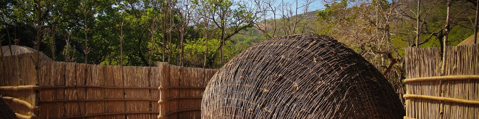 Traditional swati hut at the village near Manzini, Mbabane at Eswatini, former Swaziland