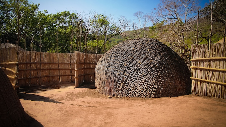 Traditional swati hut at the village near Manzini, Mbabane at Eswatini, former Swaziland