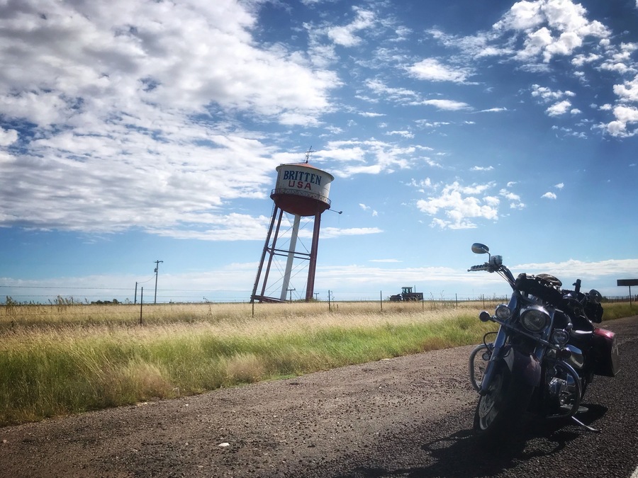 The Leaning Tower of Texas. Story goes the Tower was installed by Ralph Britten, who used it as a gimmick to get motorists on the old stretch of Route 66 to stop at his truck stop. If you're into roadside oddities it's well worth a few minutes of your day to stop, check it out and pop off a few pictures.