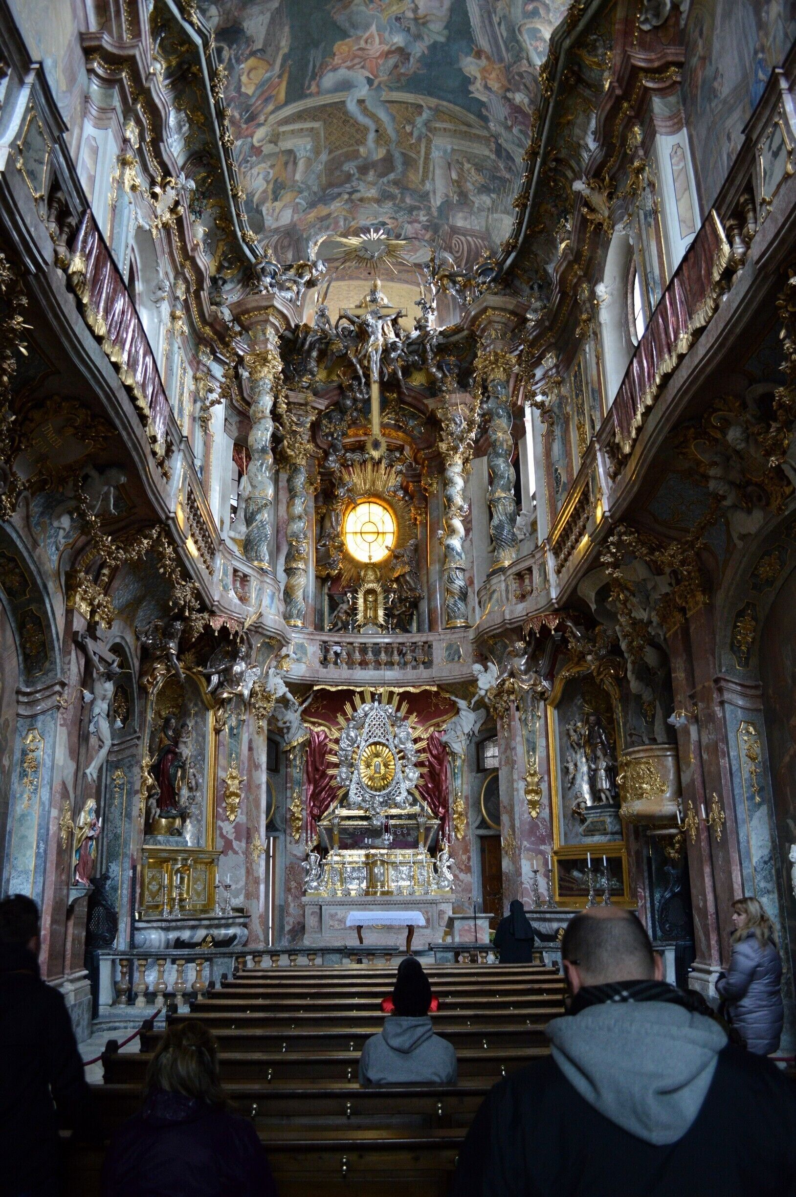 St. Johann Nepomuk, better known as the Asam Church (German: Asamkirche), is a Baroque church in Munich, southern Germany, built from 1733 to 1746 by the brothers, sculptor Egid Quirin Asam, and painter Cosmas Damian Asam as their private church. It is considered to be one of the most important buildings of the southern German Late Baroque