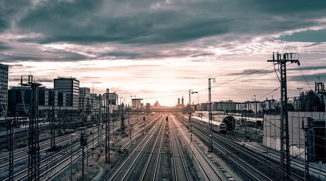 Donnersberger Bridge is one of the most busy bridges in Munich over the railway tracks to Munich Central Station. Although it's not a classic place for photography, with a bit of creativity there is opportunity for some edgy industrial images.