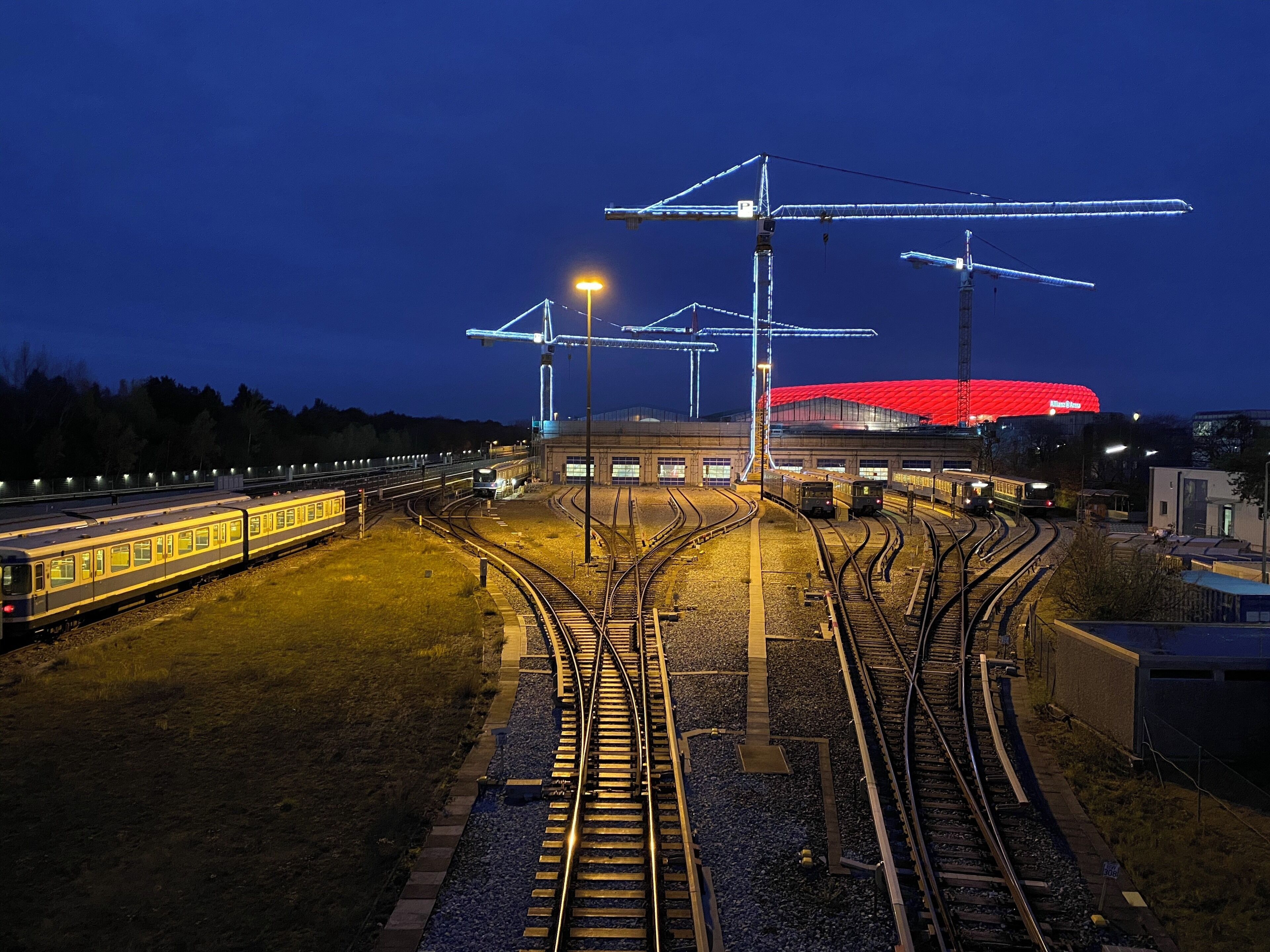 FC Bayern Stadion in Munich by night