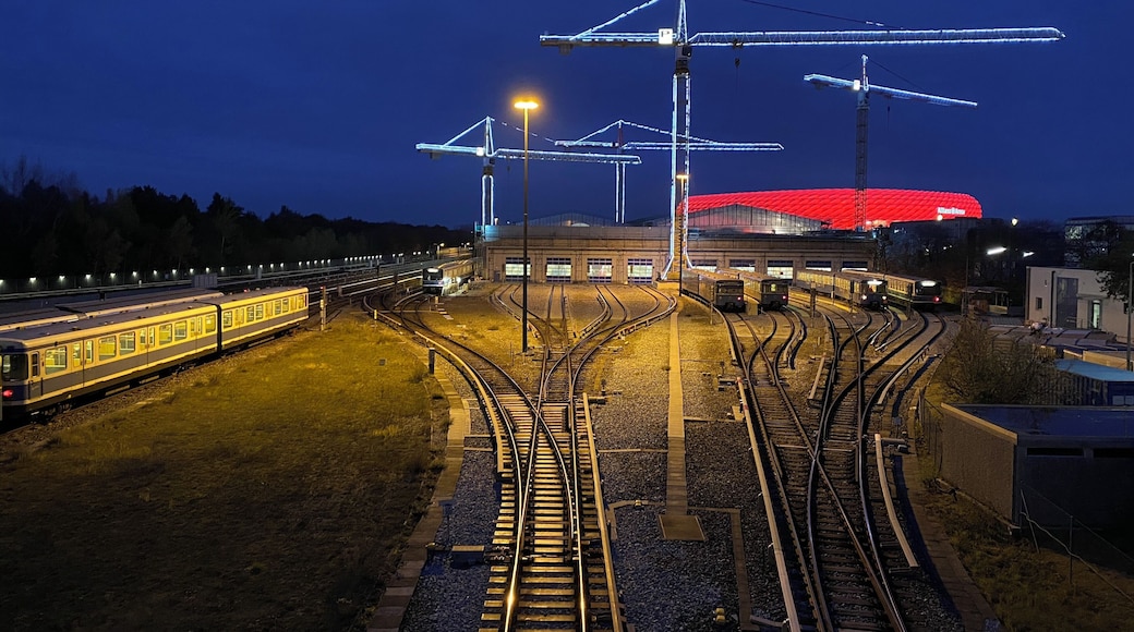 FC Bayern Stadion in Munich by night