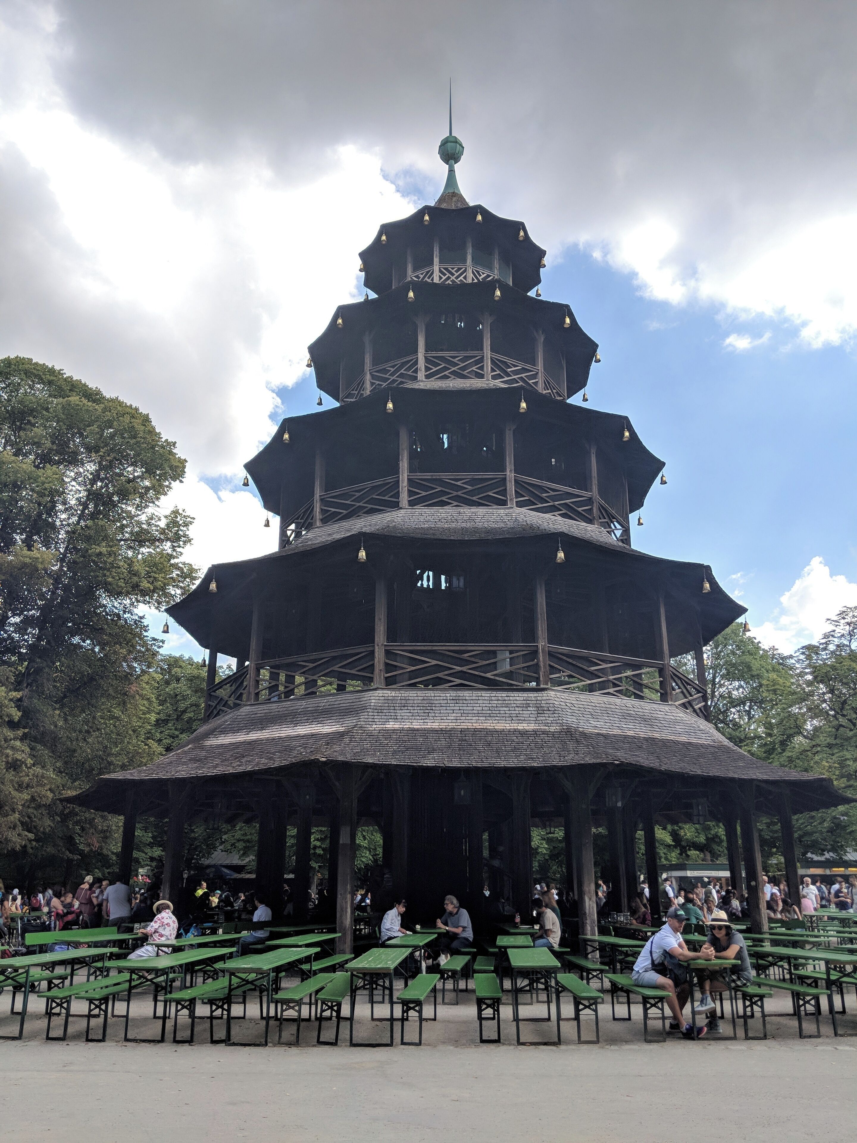 The Chinese Tower in the middle of the english garden.