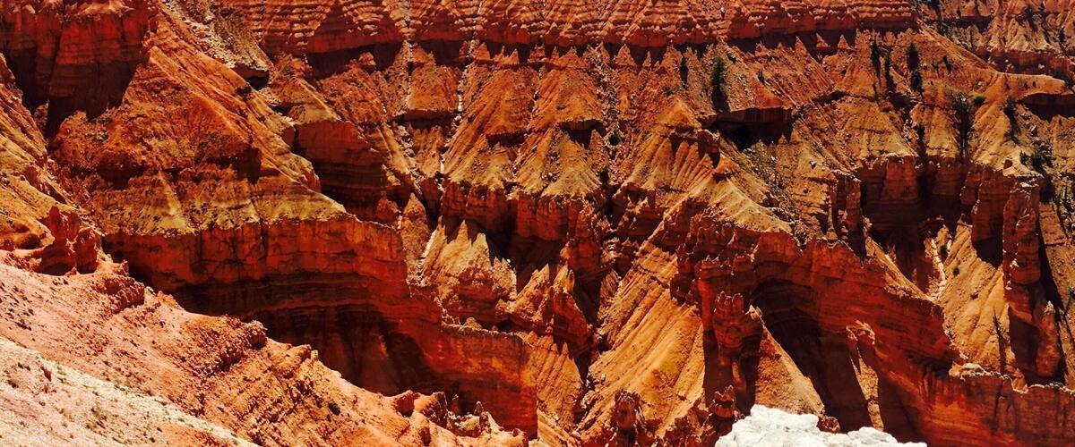 The view from an overlook in Cedar Breaks National Monument....A "must visit" if you are in the area.
This place is similar to Bryce Canyon just smaller in scale. Personally think the rock formations and patterns here are more striking.