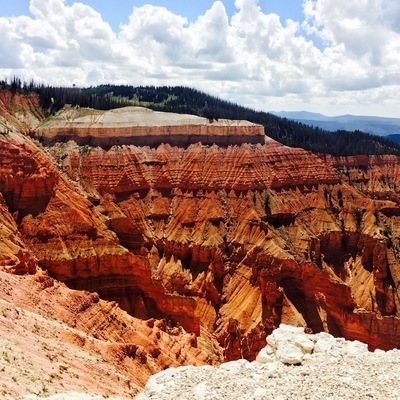 The view from an overlook in Cedar Breaks National Monument....A "must visit" if you are in the area.
This place is similar to Bryce Canyon just smaller in scale. Personally think the rock formations and patterns here are more striking.