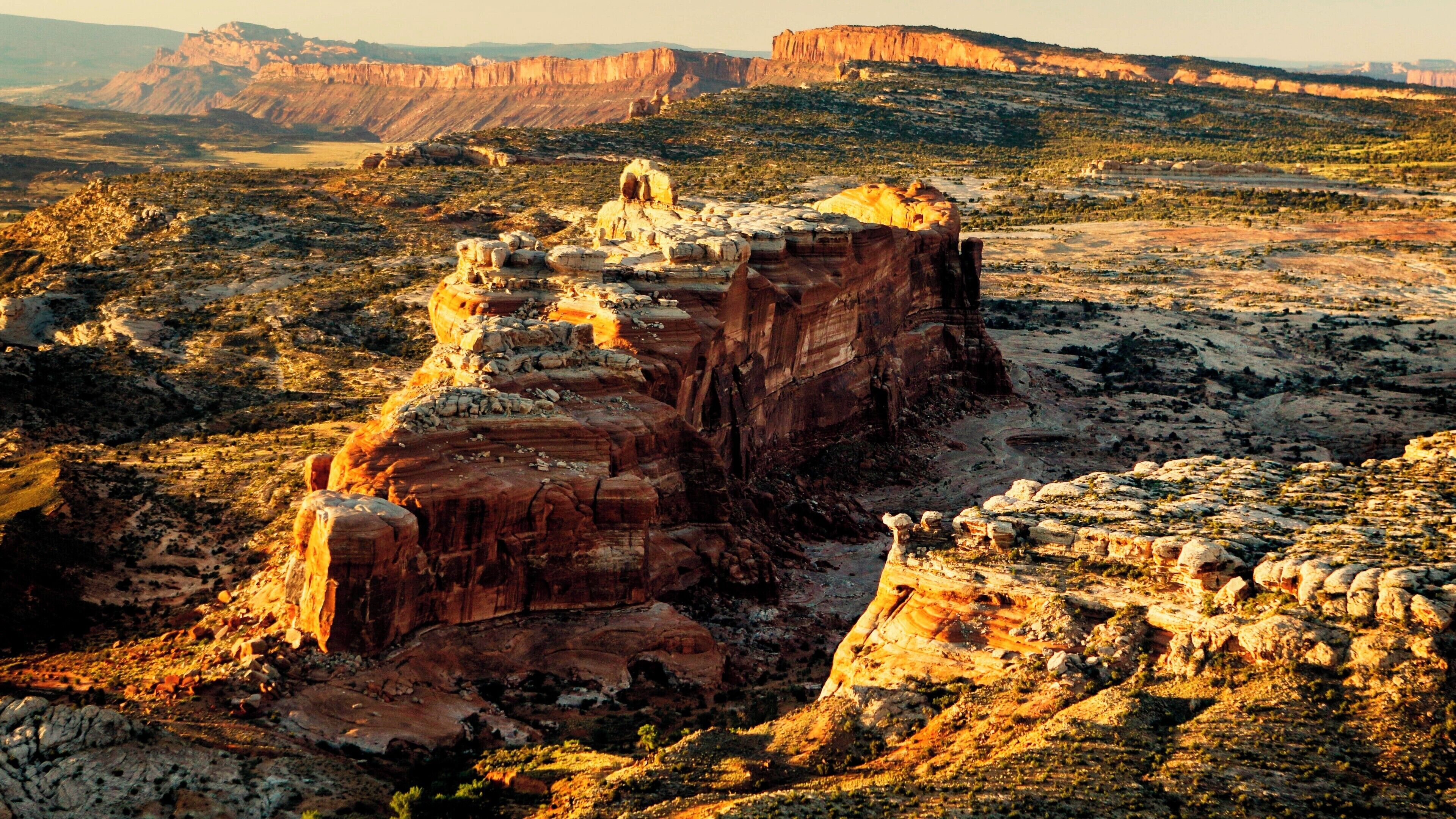 Taken from a Hot Air balloon somewhere between Moab and Canyonlands. Early morning, just spectacular and an experience I'd highly recommend