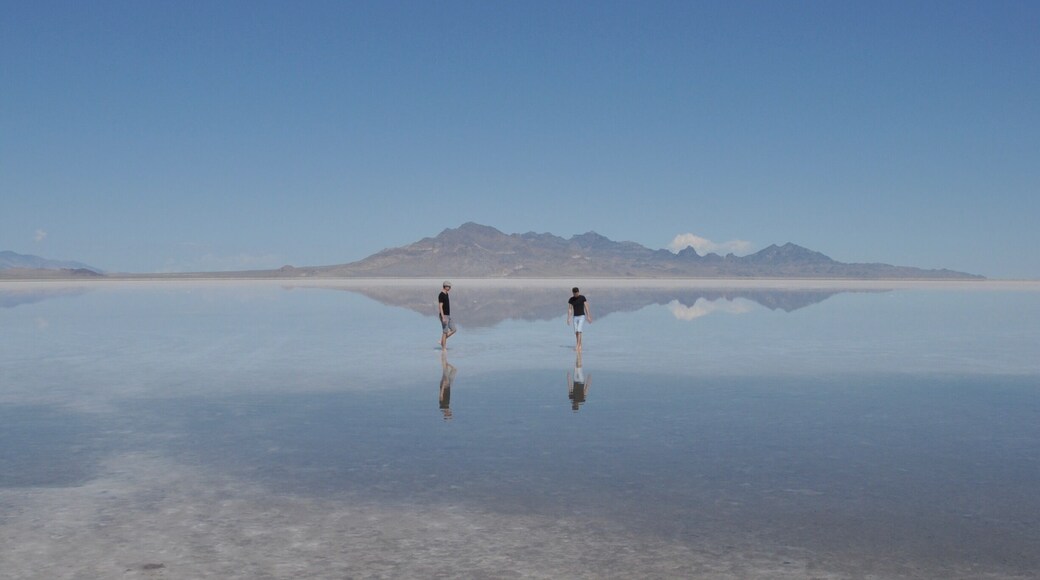 Sometimes under water the Bonneville salt flats is where land speed records are broken.