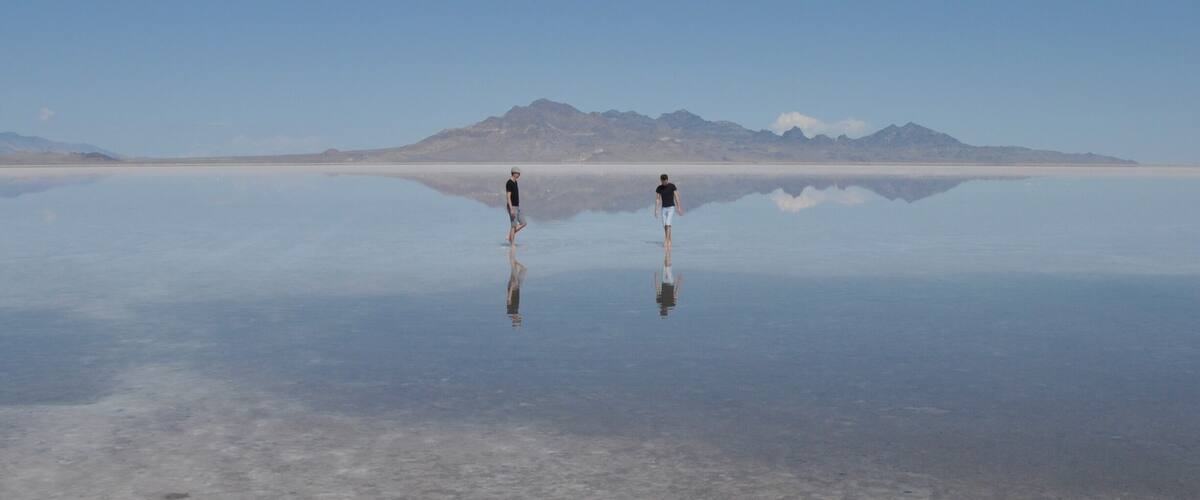 Sometimes under water the Bonneville salt flats is where land speed records are broken.