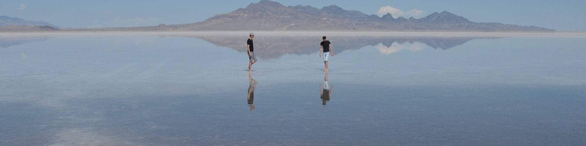 Sometimes under water the Bonneville salt flats is where land speed records are broken.
