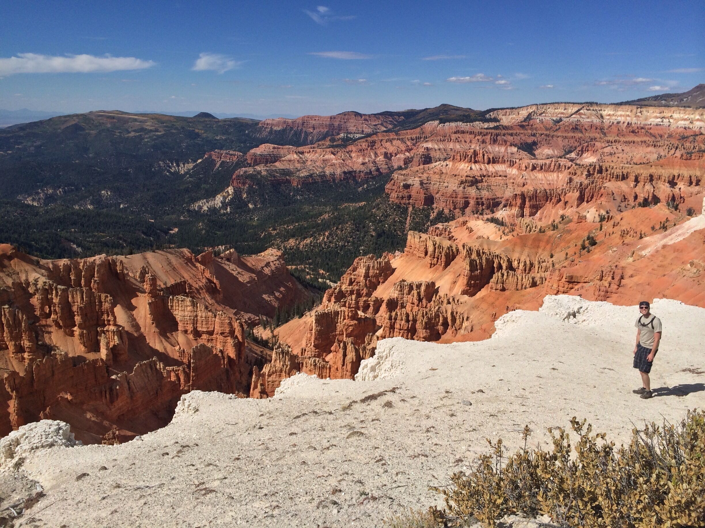 Cedar Breaks has some great views reminiscent of Bryce Canyon.  The "Ramparts" trail follows the cliff edge offering some beautiful overlooks.  A good visit if you're in the area for the Utah Shakespeare Festival.