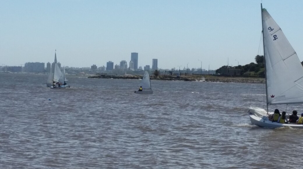 Sailing and Montevideo skyline
