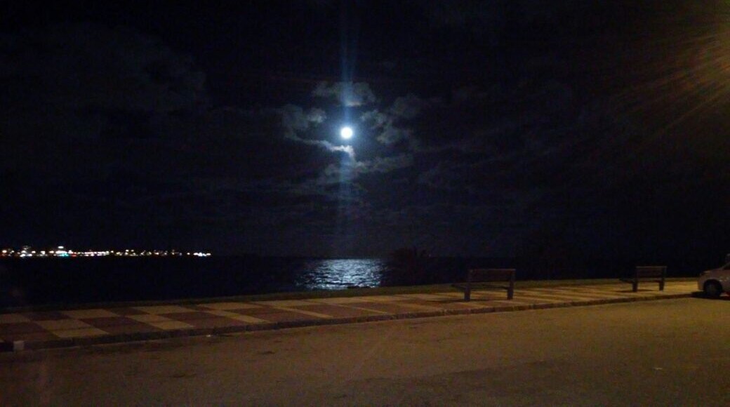 Right on the spot where there are outdoors gym aparatus. You can watch the rambla while exercizing at any time. #Buceo #montevideo