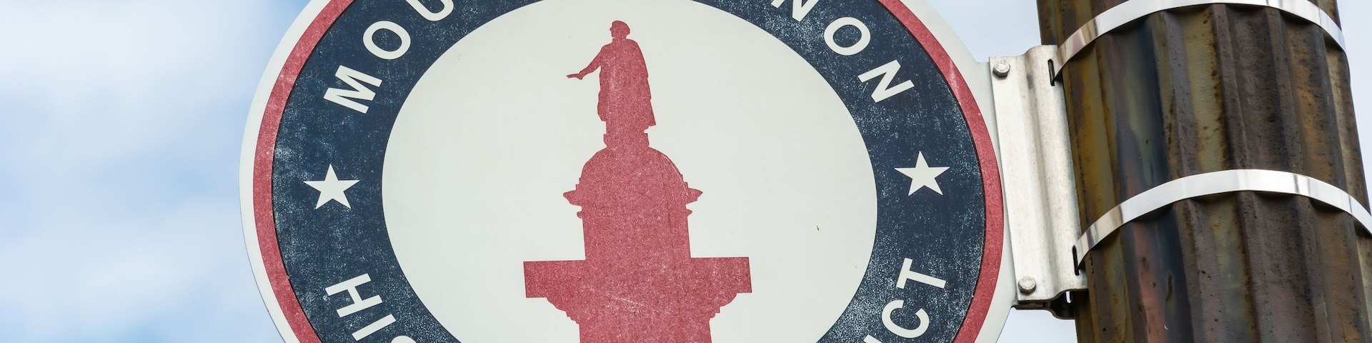 Mount Vernon Historic District sign in Baltimore, MD