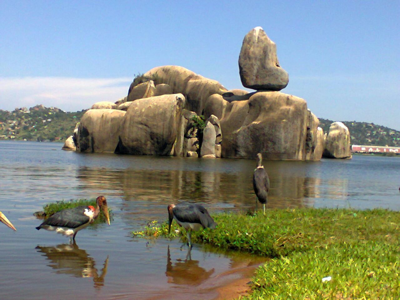 The Bismarck rock is a precariously balanced rock that is located in lake Victoria and the city of Mwanza Tanzania. It is also a point where a statue of the late German Chancellor Otto von Bismarck was said to be erected, thus taking his name. The statue was later on pulled down into the water nearby, when the British took over from the Germans after world war one - but the name stuck. Since then, the rock has become a famous icon of the city, featuring in many photos for both locals and tourists.