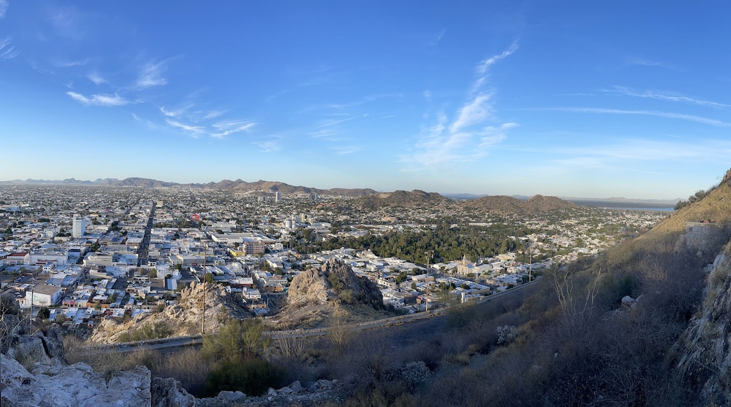 TV towers atop Cerro de la CampanaHill - Hill of the Bell in Hermosillo in Mexico